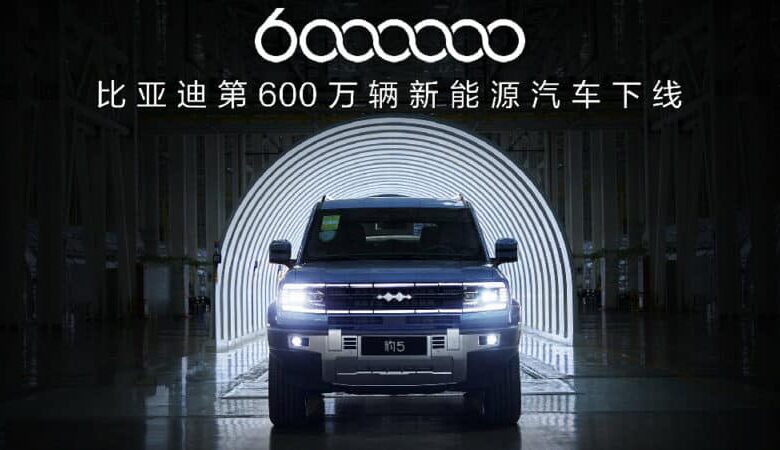 BYD produced the 6 millionth NEV. It is Fang Cheng Bao Bao 5