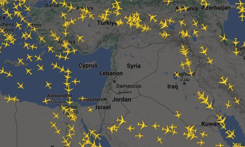 Airspace closures throughout the Middle East ground, divert flights as Iran launches drone attack on Israel