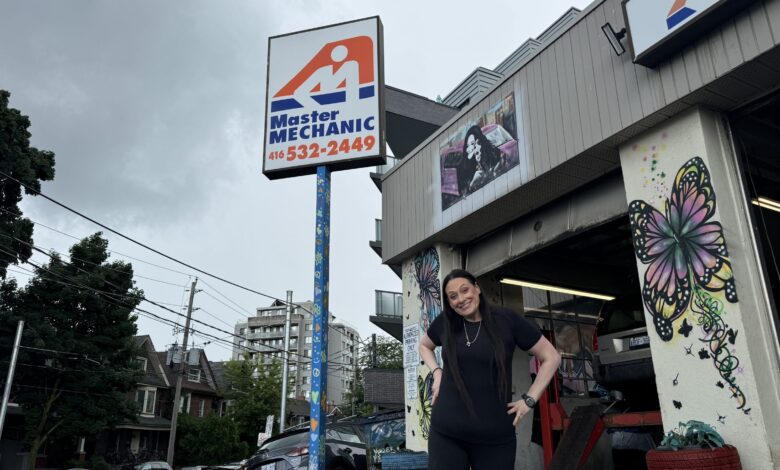 Shop owner Josie Candito prepares to close up